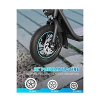 Folding Electric Scooter for Adults: 12" Solid Tires, Basket, 550W Motor, Up to 20 Miles Range.