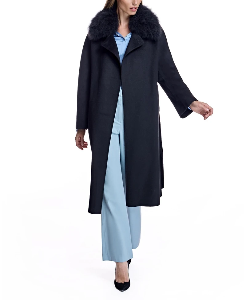 Julia & Stella by Maximilian Women's Fur-Trimmed Cashmere Coat