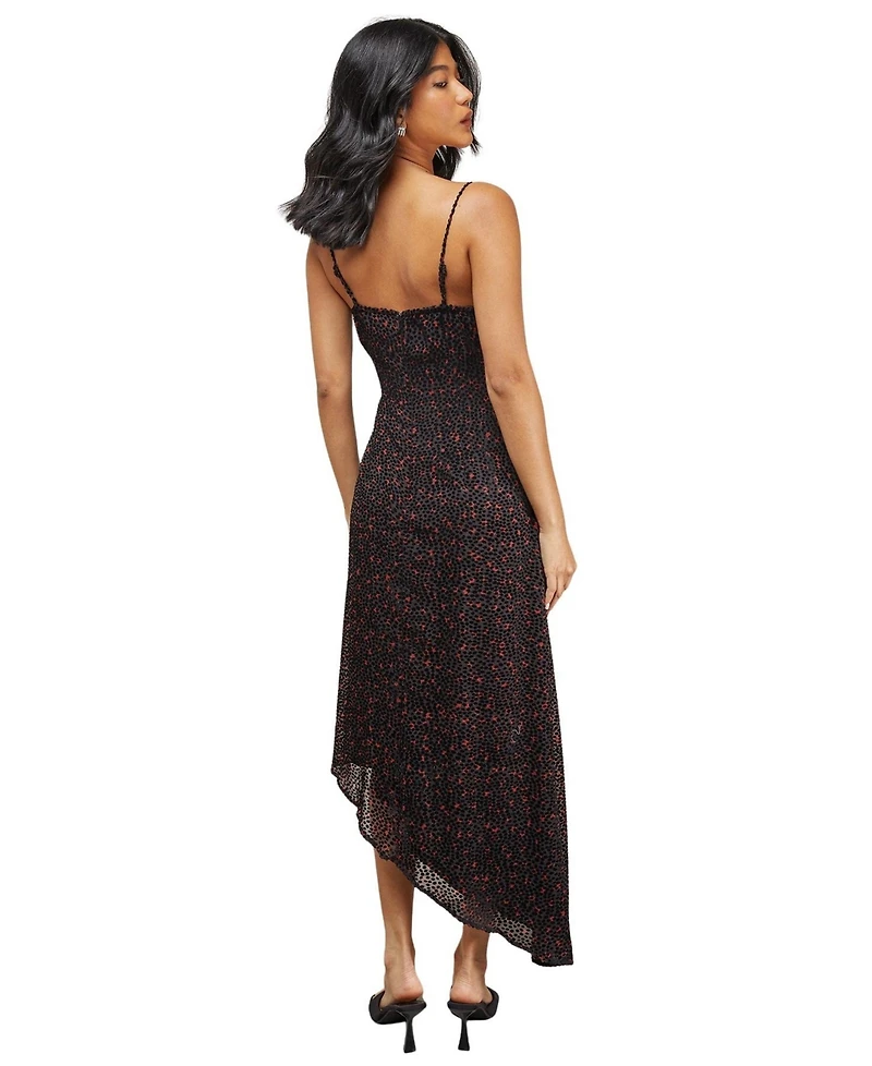 Warehouse Women's Spot Devore Cowl Neck Maxi Dress