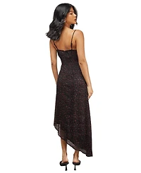 Warehouse Women's Spot Devore Cowl Neck Maxi Dress