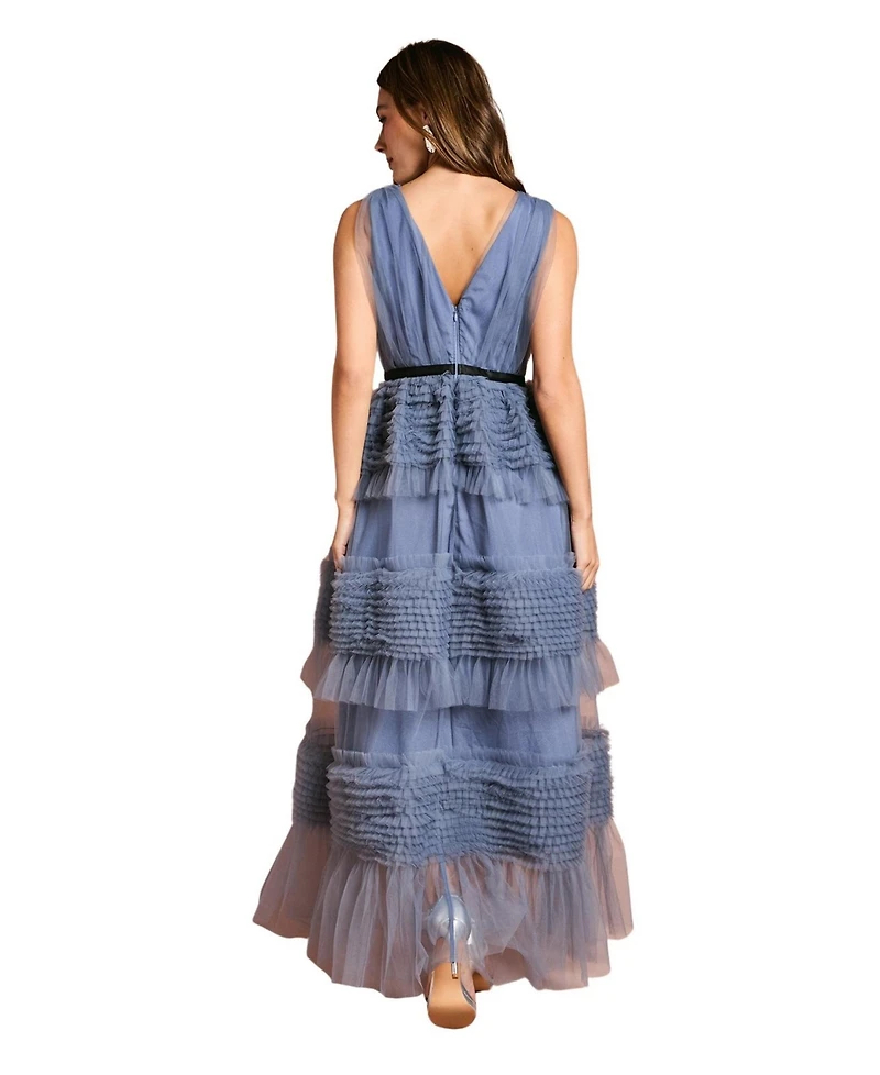 Coast Women's Sleeveless Mesh Wrap Top Maxi Dress