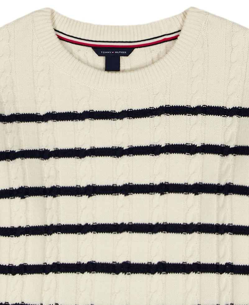 Tommy Hilfiger Girls 7-16 Long-Sleeve Stripe Cable Sweater