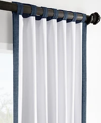 Half Price Drapes Sergeants Blue Italian Faux Linen Room Darkening Curtain