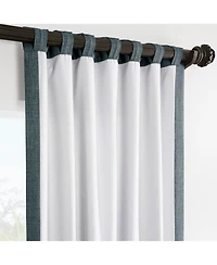 Half Price Drapes Sweden Blue Italian Faux Linen Room Darkening Curtain