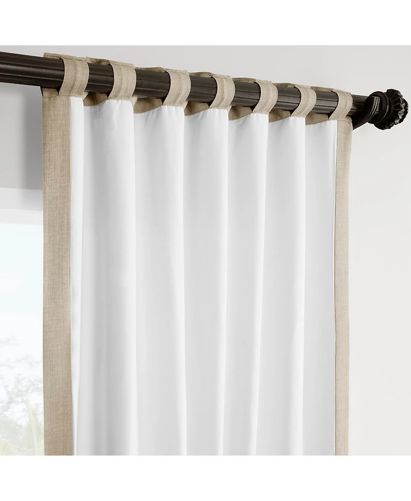 Half Price Drapes Sepia Tan Italian Faux Linen Room Darkening Curtain