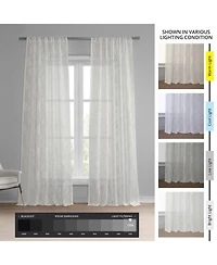 Half Price Drapes Avignon Vine Floral Patterned Faux Linen Sheer Curtain