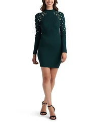 Bcx Juniors' Pearls and Shine Long-Sleeve Sweater Dress