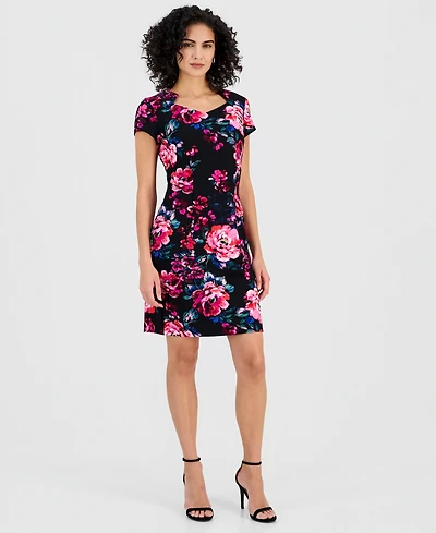 Connected Women's Split-Neck Sheath Dress