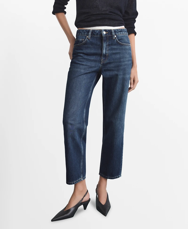 Mango Women's Mid-Rise Straight Jeans