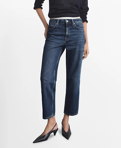 Mango Women's Mid-Rise Straight Jeans