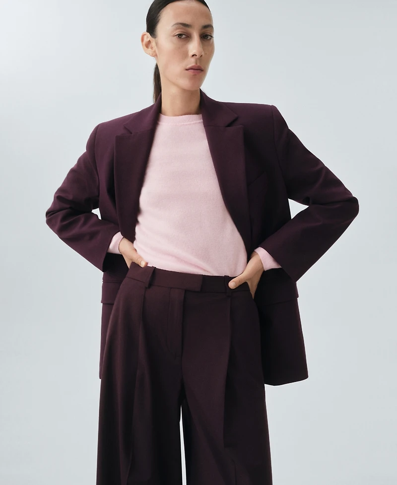 Mango Women's Straight Wool Suit Pants