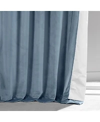 Half Price Drapes Copenhagen Blue Signature Plush Velvet Hotel Blackout Curtain