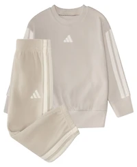 adidas Baby Boys 2-Piece Winterized Pull-On Sweatshirt and Joggers Set
