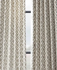 Half Price Drapes Martinique Taupe Geometric Printed Cotton Room Darkening Curtain