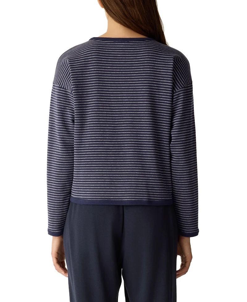 Eileen Fisher Women's Round Neck Cropped Box Top