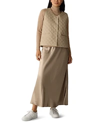 Eileen Fisher Women's V-Neck Quilted Sleeveless Vest