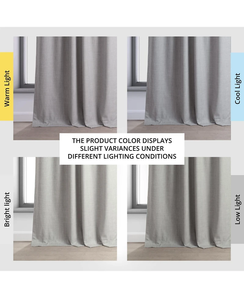 Half Price Drapes Dark Greige Performance Linen Hotel Blackout Curtain