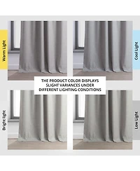 Half Price Drapes Dark Greige Performance Linen Hotel Blackout Curtain