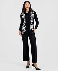 Anne Klein Women's Floral Long-Sleeve Button-Down Shirt