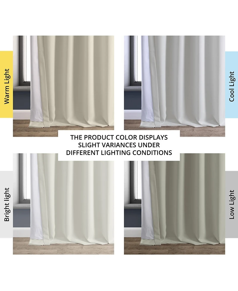 Half Price Drapes Off White Faux Linen Hotel Blackout Curtain
