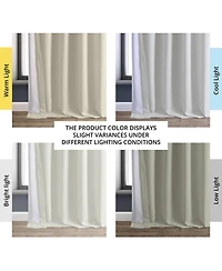 Half Price Drapes Off White Faux Linen Hotel Blackout Curtain