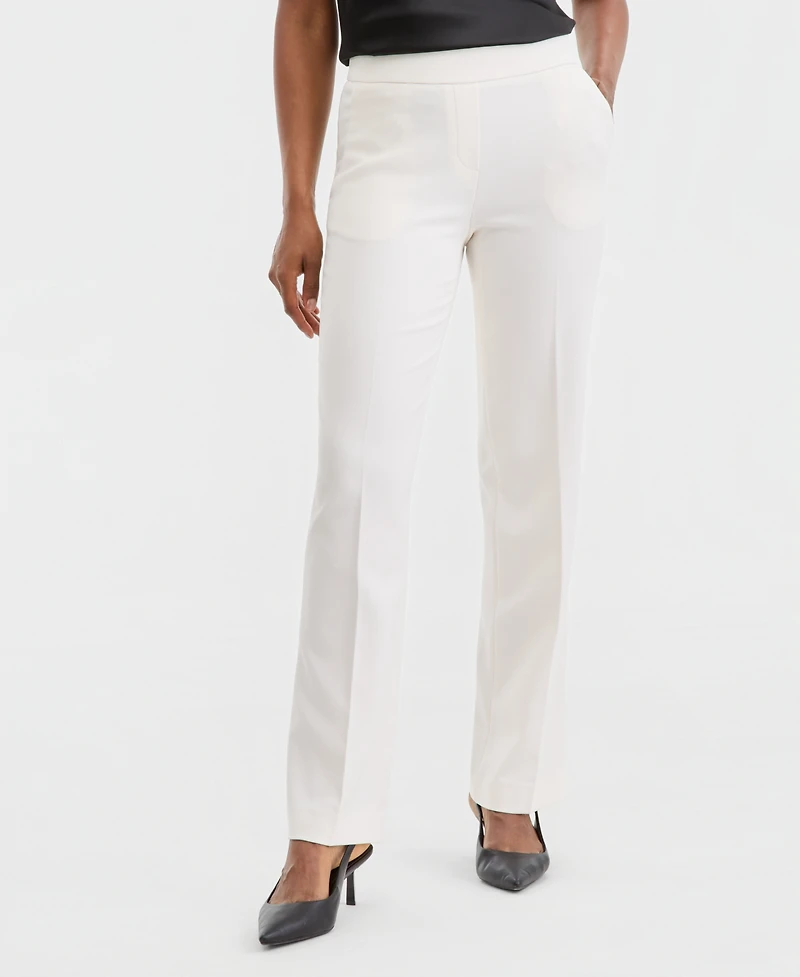 Anne Klein Women's Mid-Rise Pull-On Straight Pants