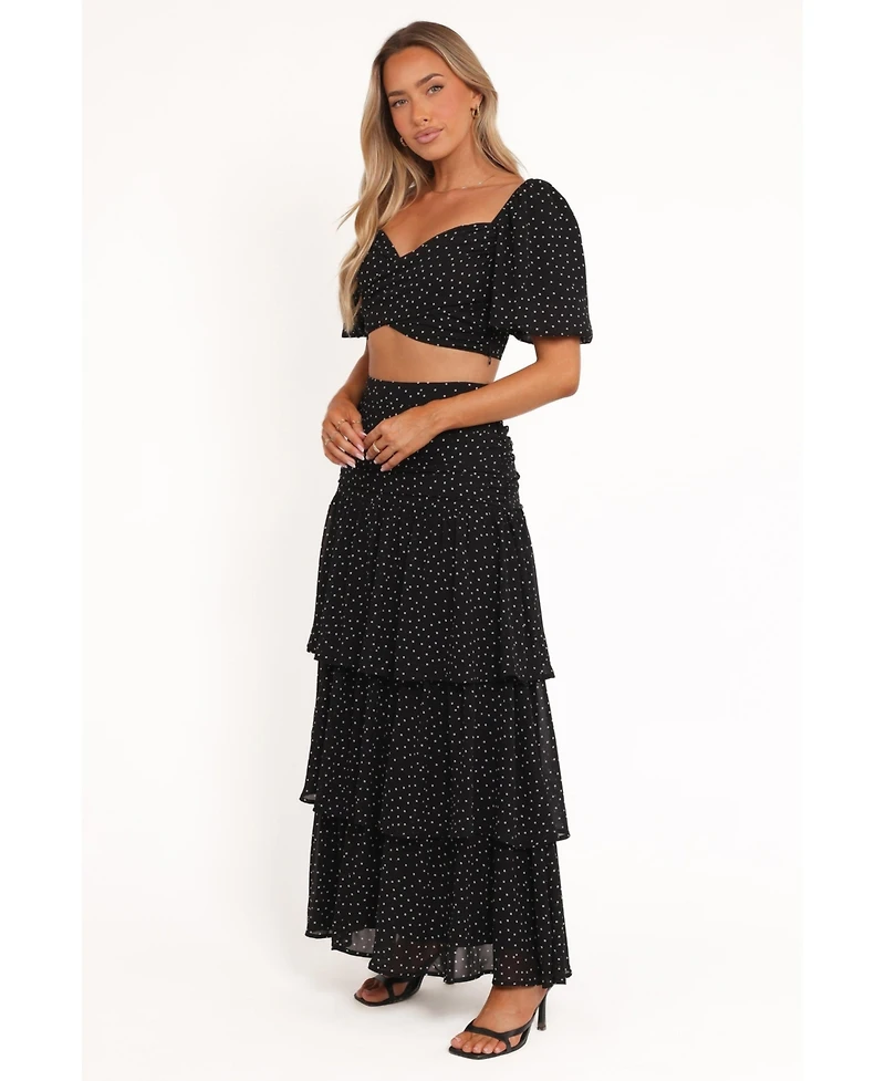 Petal and Pup Women's Selina Skirt Set - Black Polka Dot