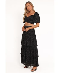 Petal and Pup Women's Selina Skirt Set - Black Polka Dot