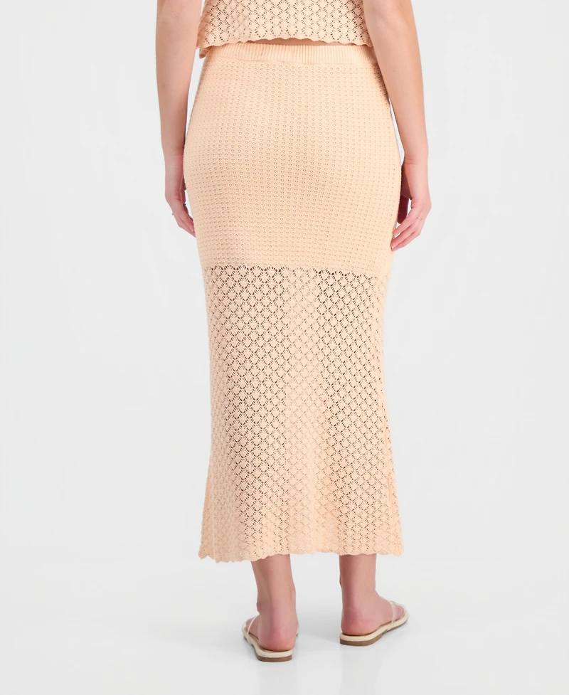 Hooked Up by Iot Juniors' Pull-On Crochet Maxi Skirt