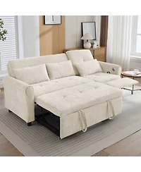 2-in-1 Sofa 82 Inches Three-seater with a Bed and Reversible Recliner for Living Room