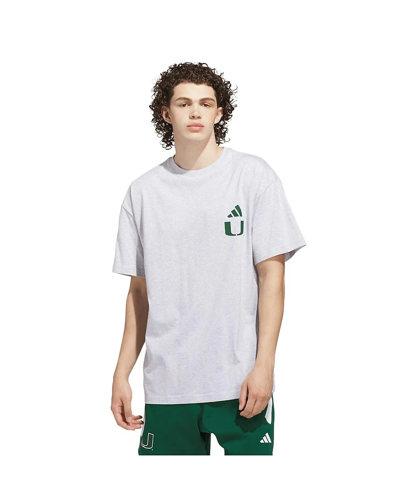 Adidas Men's Gray Miami Hurricanes Off-Court T-Shirt