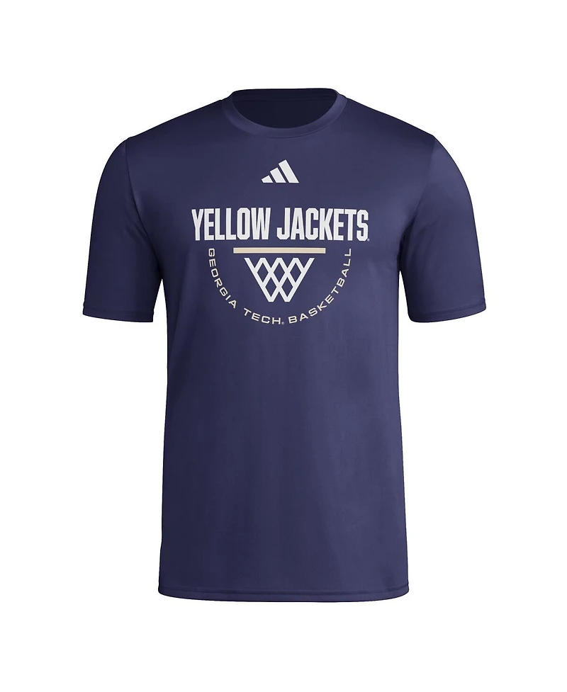 Adidas Men's Navy Georgia Tech Yellow Jackets Basketball Practice Net Arch Pregame T-Shirt