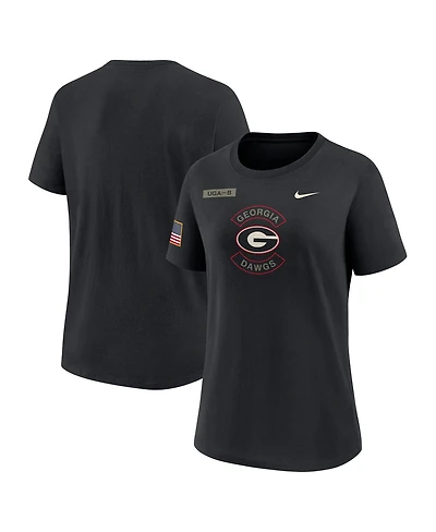 Nike Women's Black Georgia Bulldogs 2025 Military Appreciation Dri-fit T-Shirt