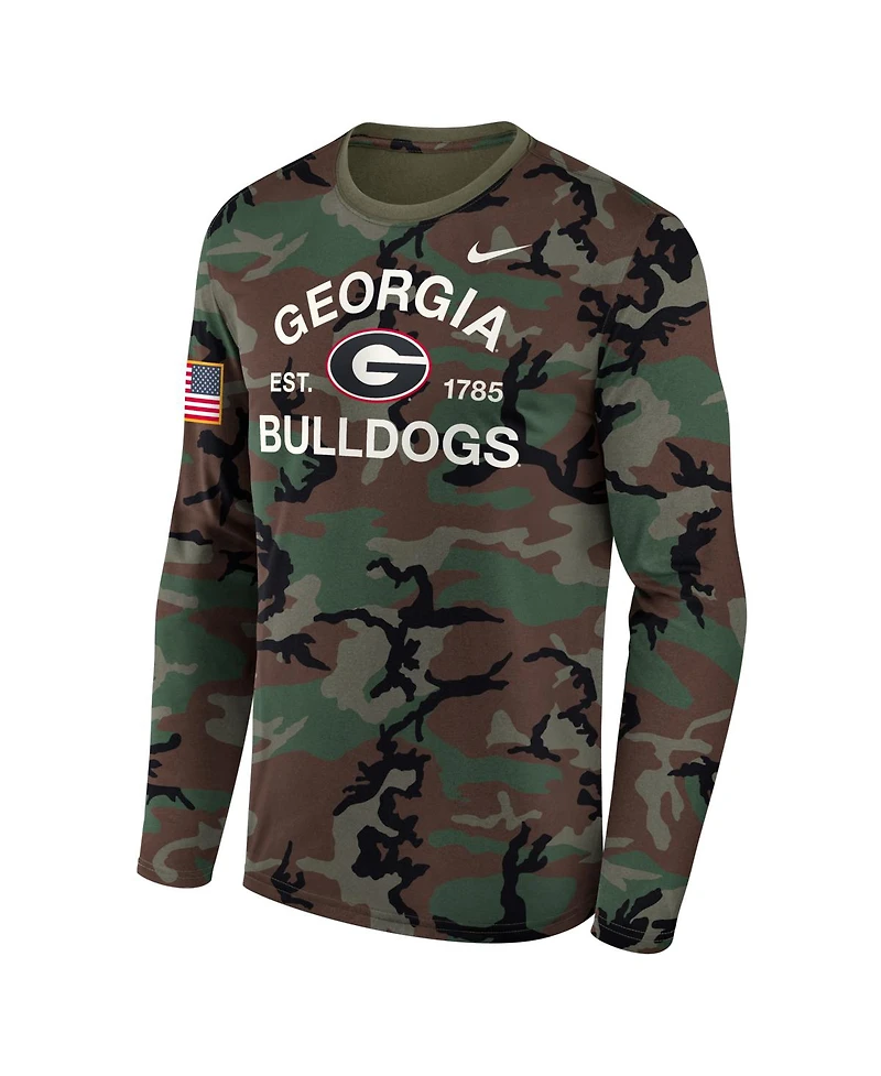 Nike Men's Camo Georgia Bulldogs 2025 Military Appreciation Legend Dri-fit Long Sleeve T-Shirt