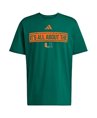 Adidas Men's Green Miami Hurricanes Locker Slogan Pre-Game T-Shirt