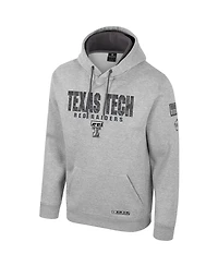 Colosseum Men's Heather Gray Texas Tech Red Raiders Oorah Oht Military Appreciation Pullover Hoodie