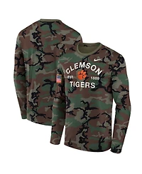 Nike Men's Camo Clemson Tigers 2025 Military Appreciation Legend Dri-fit Long Sleeve T-Shirt
