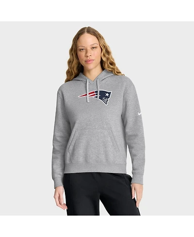 Nike Women's Heather Gray New England Patriots Club Fleece Pullover Hoodie