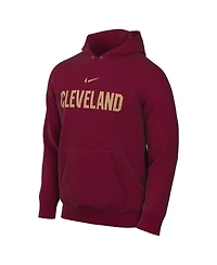 Nike Men's Wine Cleveland Cavaliers Sportswear Essential Wordmark Club Hoodie
