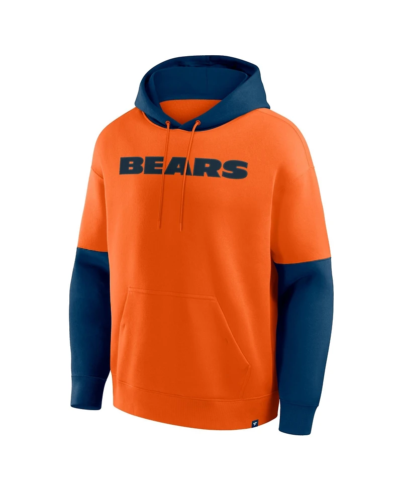 Fanatics Men's Orange Chicago Bears Helmet Pullover Hoodie