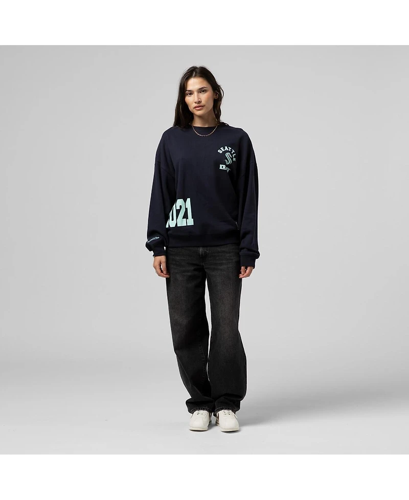 Mitchell & Ness Women's Deep Sea Blue Seattle Kraken Vintage Crewneck Sweatshirt