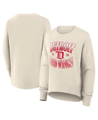 Fanatics Women's Cream Detroit Red Wings Oversized Vintage Slice Pullover Sweatshirt