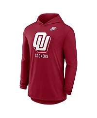 Nike Men's Crimson Oklahoma Sooners Legacy Tri-Blend Dri-fit Long Sleeve Hoodie T-Shirt
