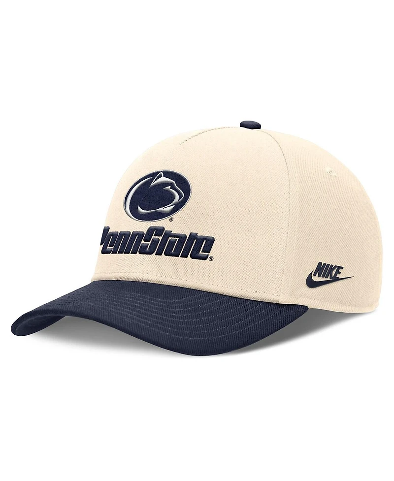 Nike Men's Natural/Navy Penn State Nittany Lions Academic Rise Dri-fit Adjustable Hat