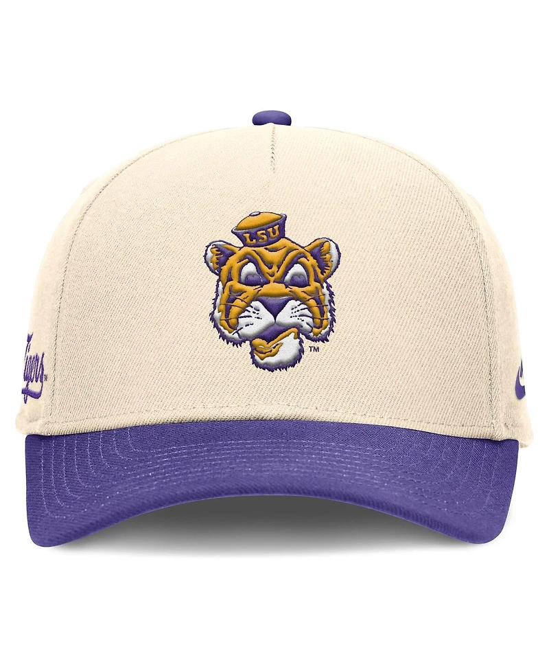 Nike Men's Natural/Purple Lsu Tigers Academic Rise Dri-fit Adjustable Hat