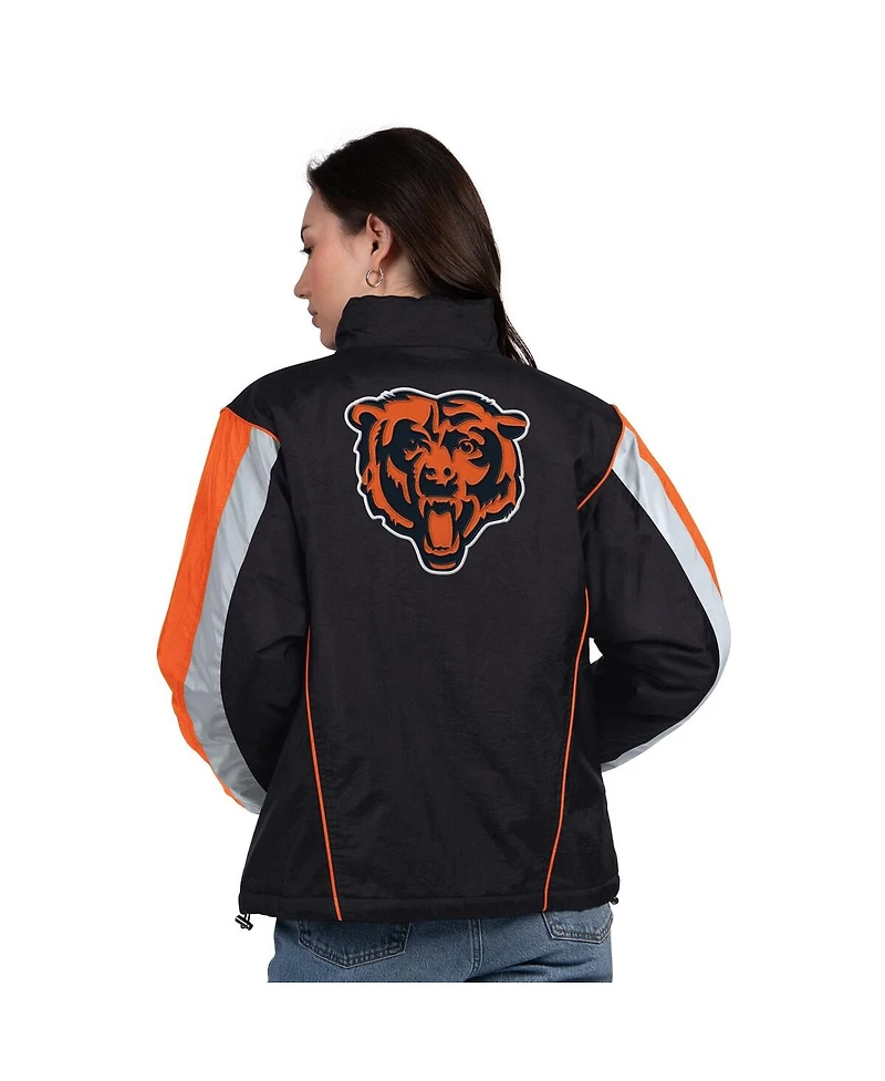 Starter Women's Black/Orange Chicago Bears Thursday Night Gridiron Half-Zip Jacket
