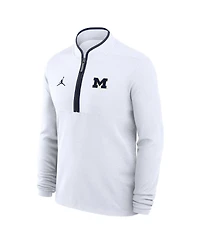 Jordan Men's White Michigan Wolverines Courtside Victory Dri-fit Half-Zip Pullover Sweatshirt