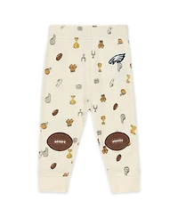 Wear by Erin Andrews Baby Boys and Girls 2-Piece Cream Philadelphia Eagles Waffle-Knit Sleep Set
