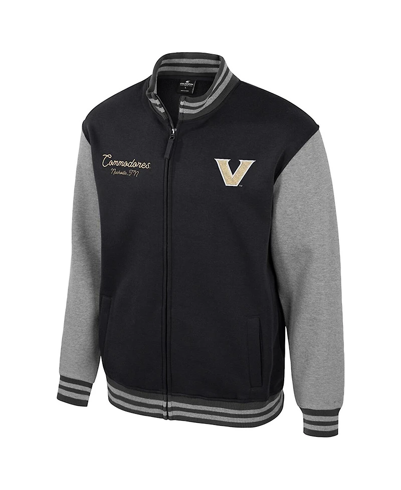Colosseum Men's Black Vanderbilt Commodores Ambi-Turner Full-Zip Varsity Jacket