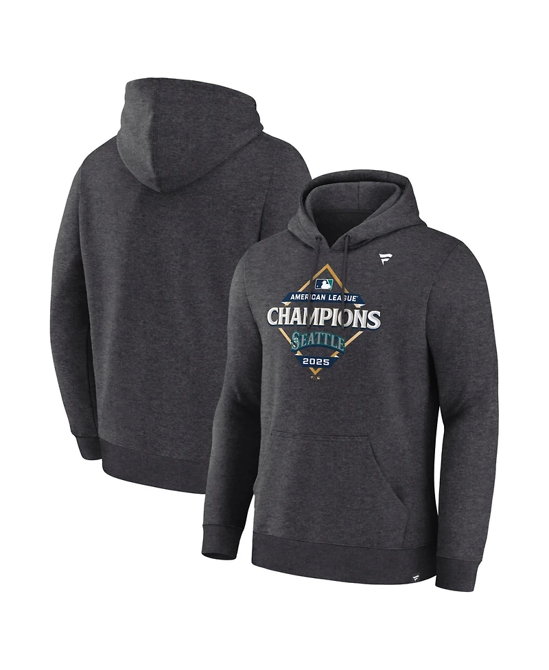 Fanatics Men's Heather Charcoal Seattle Mariners 2025 American League Champions Locker Room Hoodie
